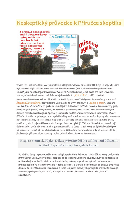 The Scientific Guide to the Skeptics Handbook (Czech translation)